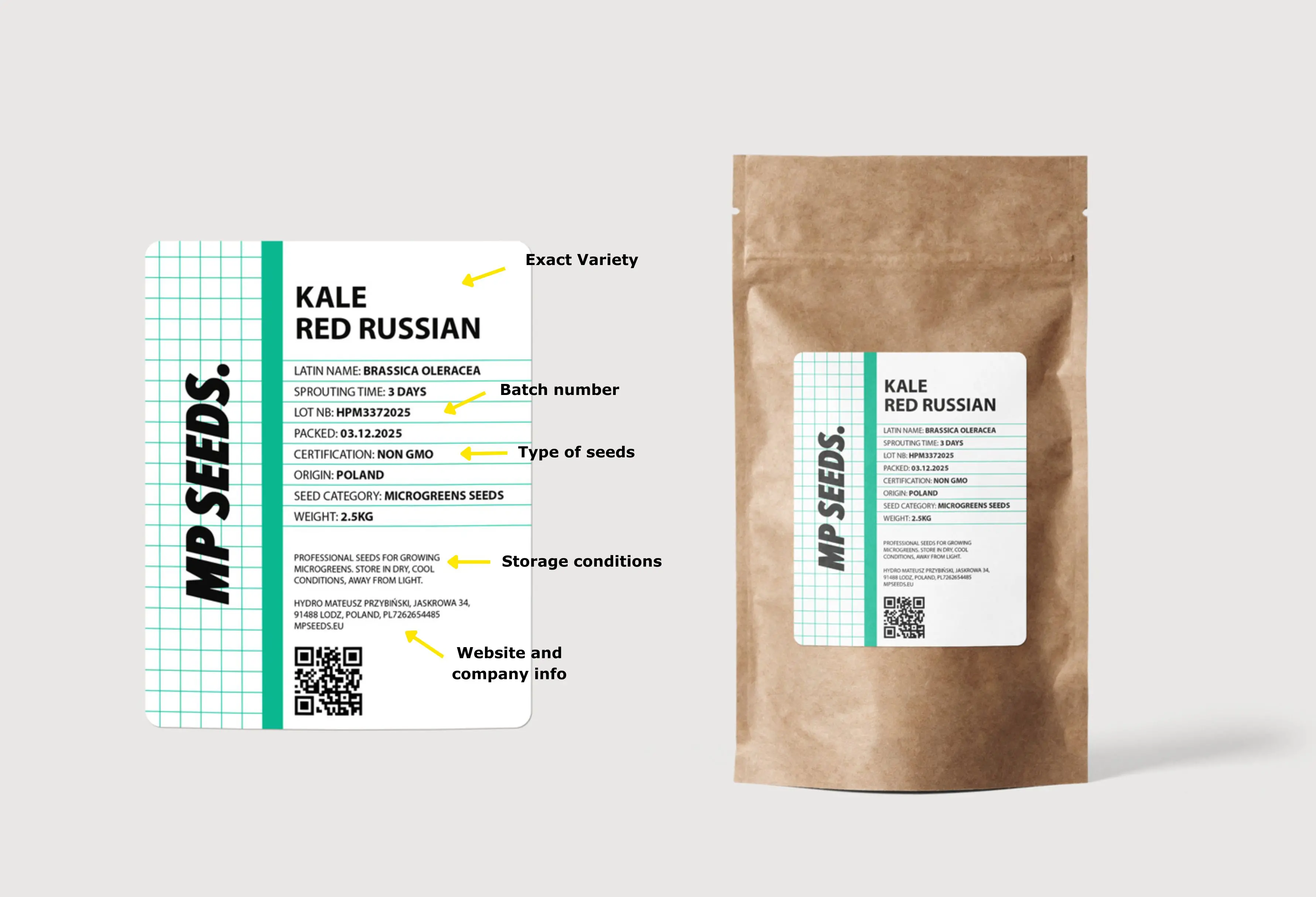 microgreens seeds label example